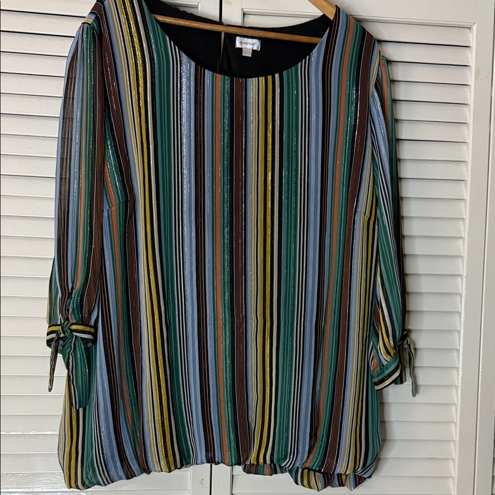 Avenue Multicolor Striped Blouse